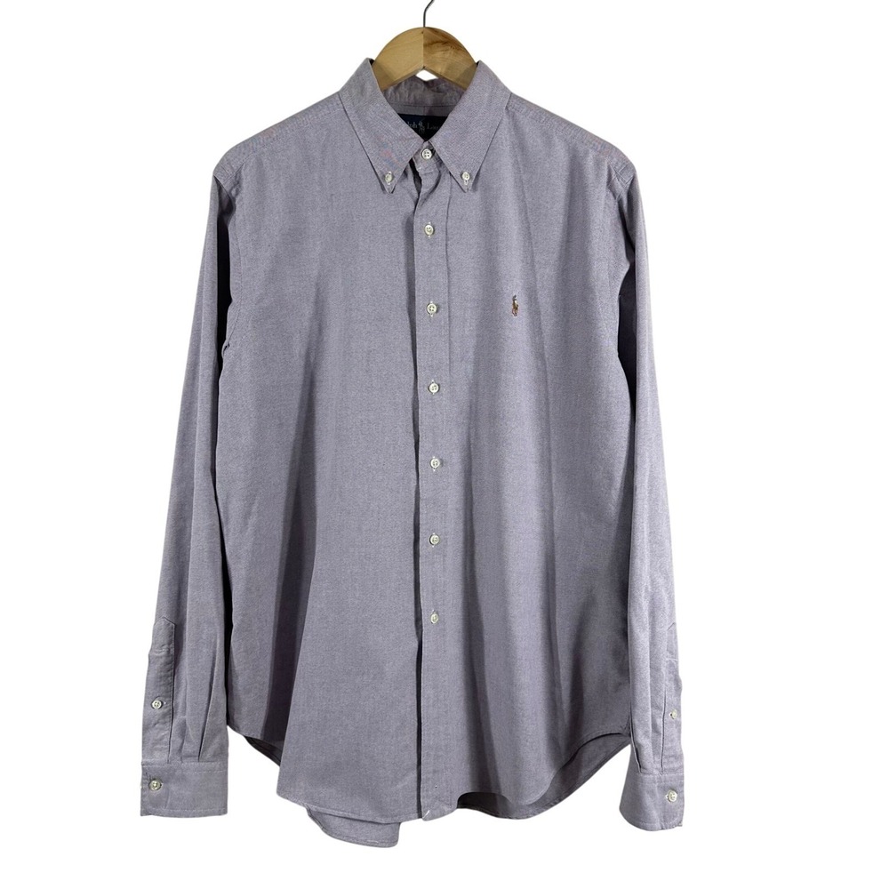 Ralph Lauren Mens Classic Fit Oxford Shirt Logo Lavender 16.5 36/37 100% Cotton - Picture 1 of 8